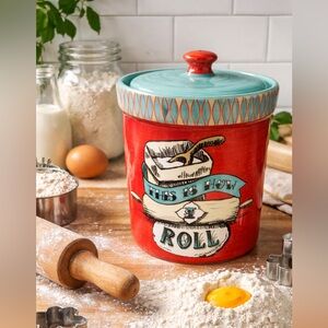 Certified International Flour Canister Retro Kitchen Decor